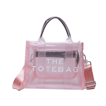 Women Large Capacity PVC Tote Bags Tendecia Shoulder Handbags Female Letter Printed Big Hand Crossbody Shopping Bag For Summer
